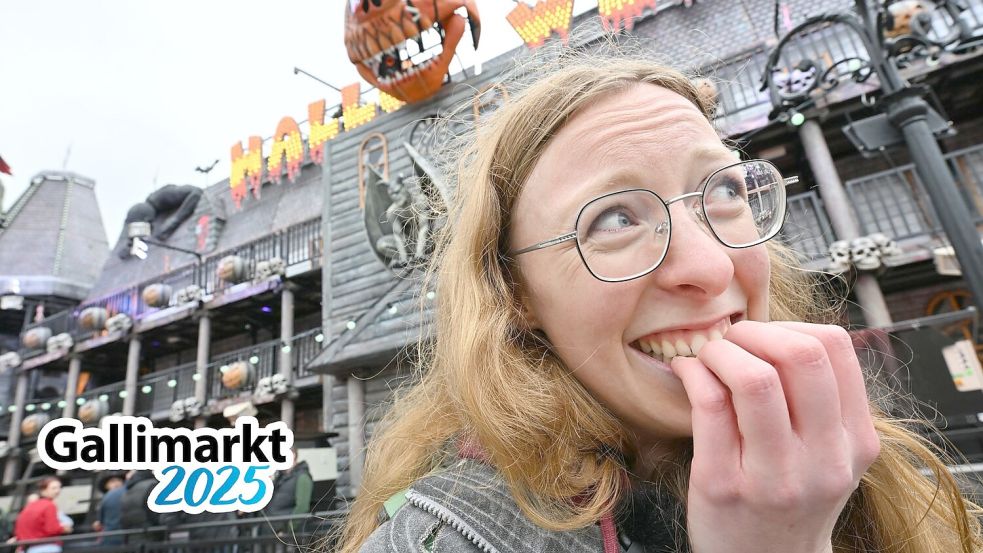 Auf dem Gallimarkt gibt es dieses Jahr einige neue Fahrgeschäfte, zum Beispiel die Geisterbahn. Redakteurin Jasmin Oltmanns hat diese getestet. Foto: Klaus Ortgies