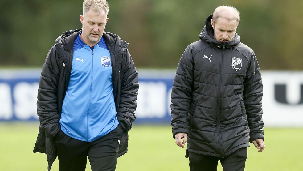 Das Trainerduo Waldemar Schulz (rechts) und Christian Diener durfte am Ende noch jubeln.