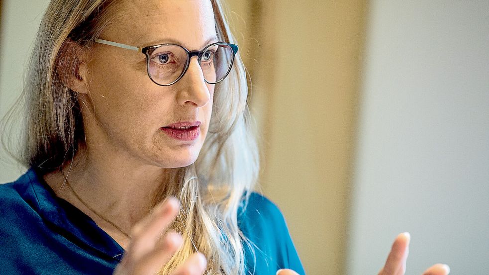 Anna Kebschull (Grüne) galt lange als FMO-Kritikerin, nun spricht sie sich für die FMO-Verbindung nach München aus – und warnt: Ein Wegfall schwäche die gesamte Wirtschaftsregion Münster-Osnabrück. Foto: Michael Gründel