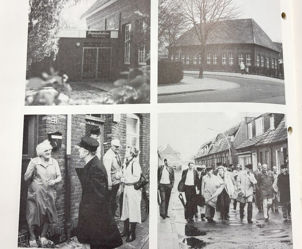 Ein Ausschnitt aus der Sanierungsbroschüre der Stadt aus dem Jahr 1986. Unter anderem die ehemalige Pumpstation ist dort zu sehen (Foto oben links), in die der Bürgerverein 1980 gezogen ist. Foto: Stadt Emden