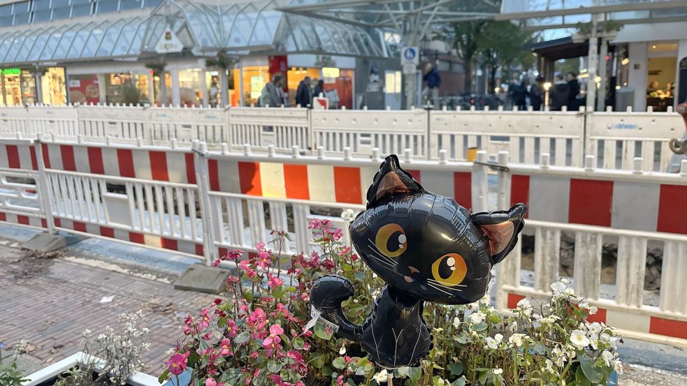 Wer hat den Katzenluftballon neben der Baustelle zurückgelassen?