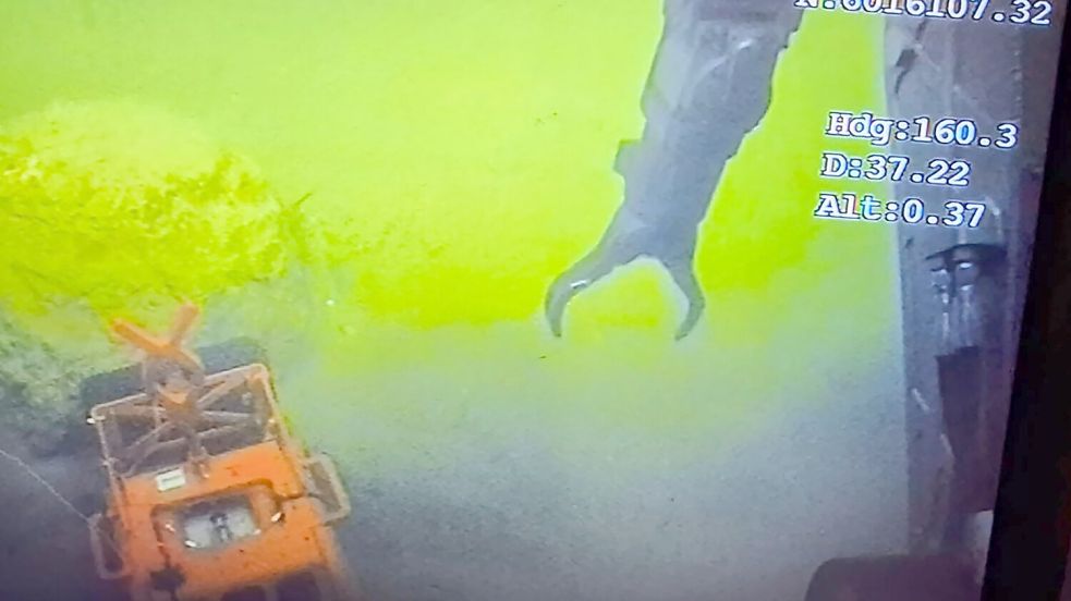 Beräumung von Seeminen mit Roboter auf dem Meeresboden der Nordsee: Zum Bau des Windparks „Nordlicht" wurden drei Seeminen kontrolliert gesprengt. Foto: Fugro/Vattenfall