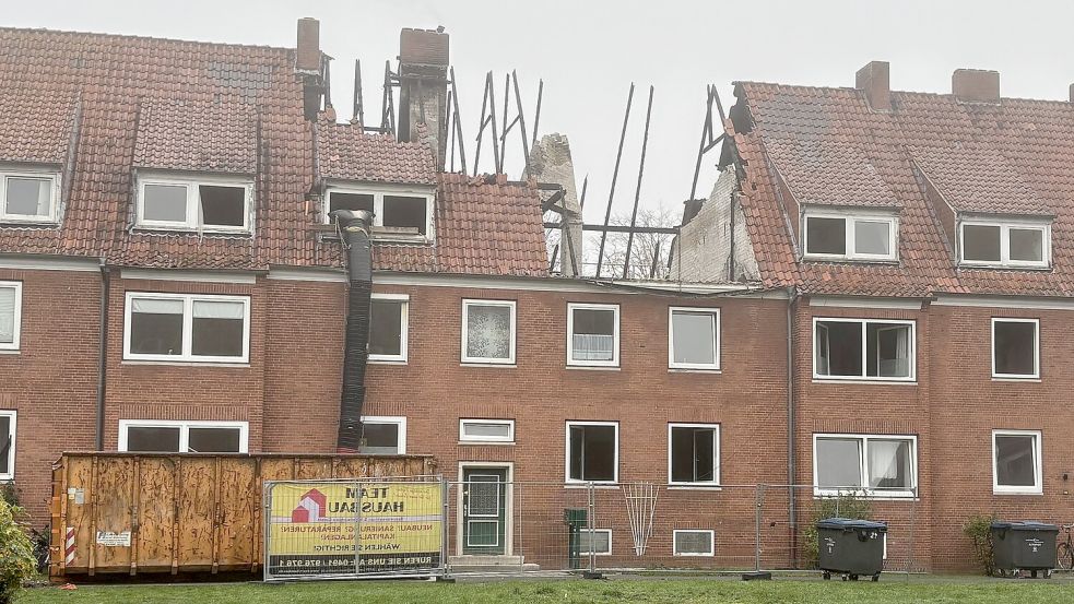 In dem Mehrfamilienhaus Unter den Eichen in Leer hat es gebrannt. Foto: Jonas Bothe