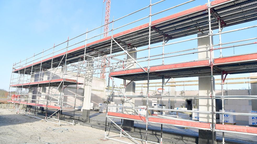 Der Rohbau steht, fehlt nur noch die Leichtbaudecke. Foto: Heinz Wagenaar