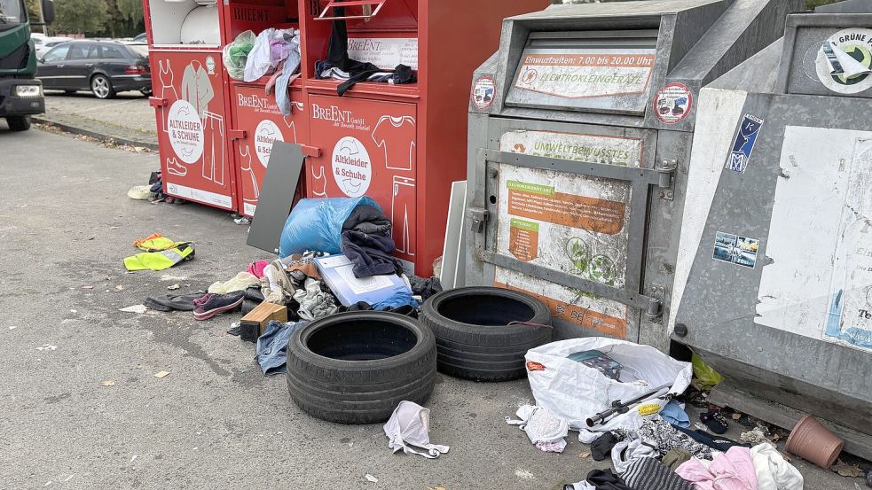 Kandidat für die Videoüberwachung: der Container-Platz zwischen Nordseehalle und Festspielhaus. Foto: Stephanie Schuurman/Archiv