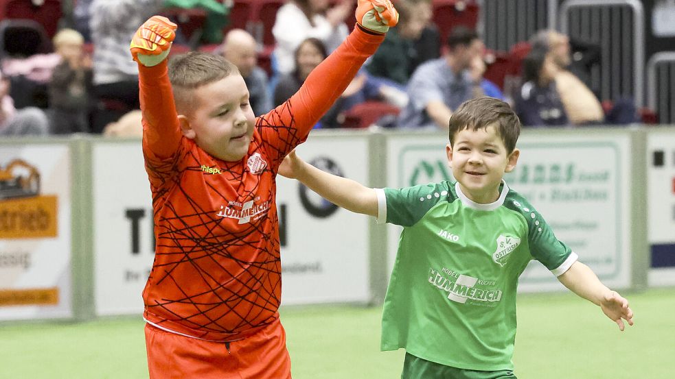 Auch die G-Junioren von Ostfrisia Moordorf sind beim Finaltag dabei und treffen dort im Halbfinale auf den TuS Großheide. Foto: Jens Doden/ Emden
