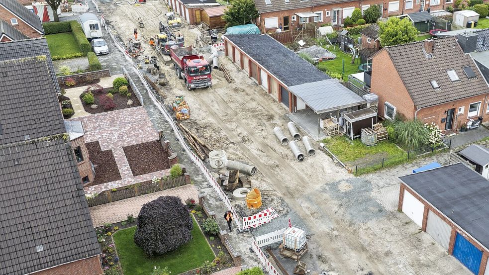 Der letzte Abschnitt der Althusiusstraße wird noch saniert. Das Foto ist im August 2025 entstanden. Foto: Jens Doden/Archiv