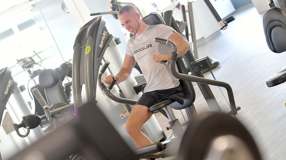 Im Fitnessstudio verbringt Marek Roscher viel Zeit. Dieses Foto entstand vor acht Jahren. Foto: Klaus Ortgies/Archiv