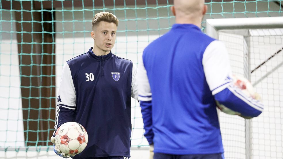 Moritz Schulze kam Dienstag in Emden an und stand Mittwoch dann direkt auf dem Trainingsplatz. Foto: Jens Doden/ Emden