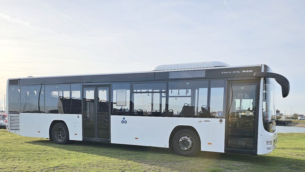 Der „neue“ MAN Lion’s City A78 Bus wurde 2019 gebaut und verfügt laut Kleinbahn über einen Dieselantrieb der aktuellen Abgasnorm. Foto: Borkumer Kleinbahn