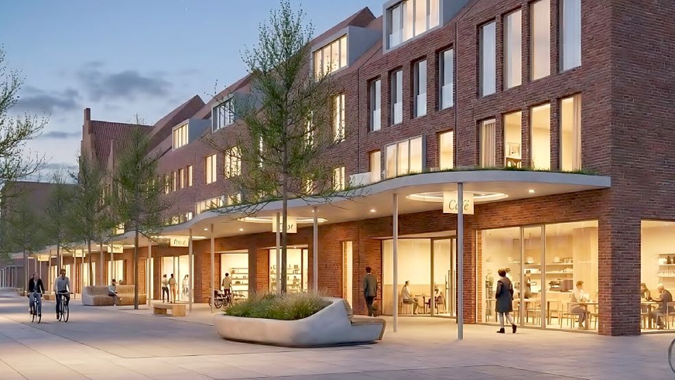 Stimmungsvoll am Abend: der Entwurf für die neue Galerie an der Neutorstraße. Visualisierung: Angelis und Partner