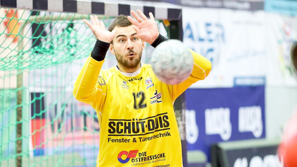 OHV Aurich-Torwart Pal Merkovszki überzeugte im Spiel gegen die Ahlener SG. Archivfoto: Doden/Emden