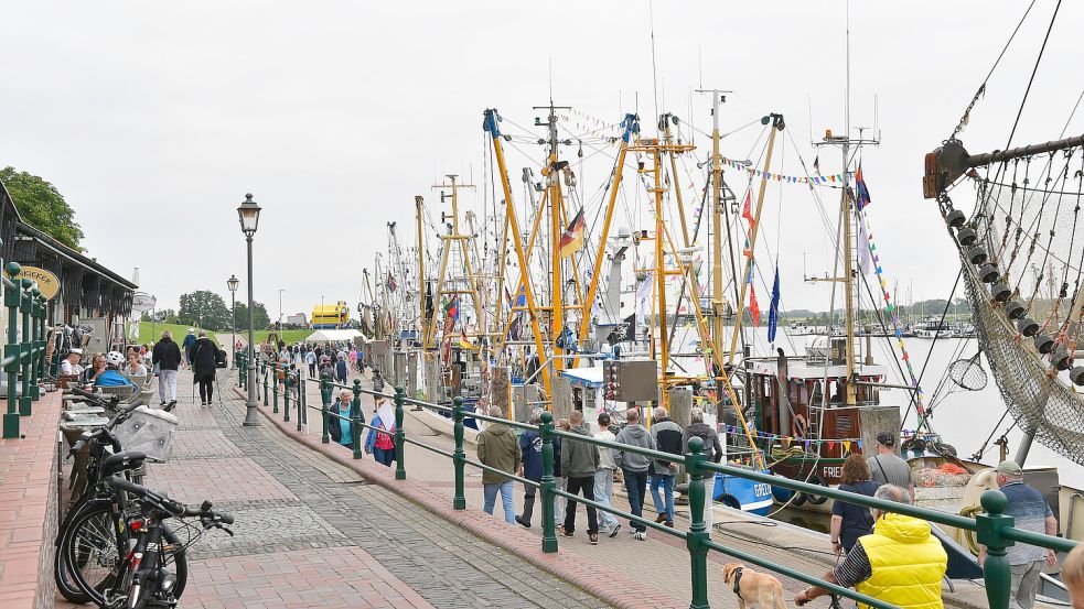 Greetsiel ist laut einer Umfrage bei Urlaubern sehr beliebt. Dieses Foto ist beim Kutterkorso 2025 entstanden. Foto: Heinz Wagenaar/Archiv