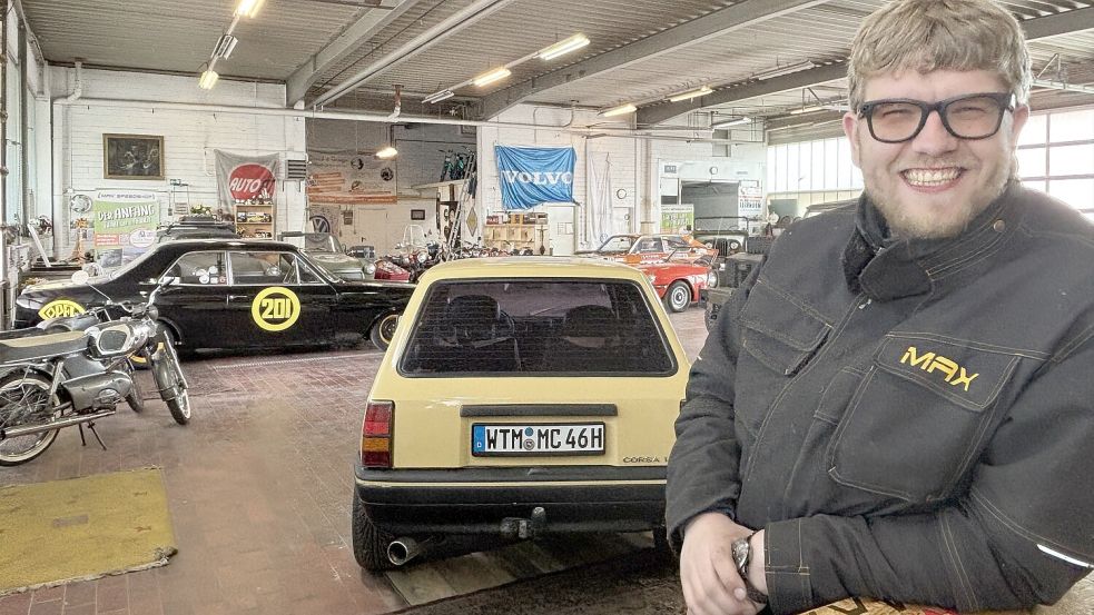 Der erste Blick ins neue Automuseum in Hooksiel. Max Cornelius hofft, damit den Nerv der Gäste hier zu treffen. Foto: Susanne Ullrich