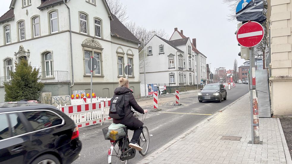 Monatelang war die Martin-Faber-Straße nur in eine Richtung befahrbar – was nicht jeder beachtete. Foto: Marion Luppen/Archiv
