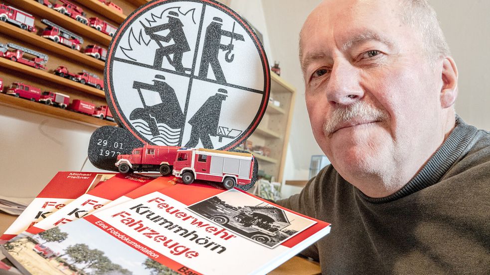 Michael Fleßner ist Feuer und Flamme für die Feuerwehr. Foto: Klaus Ortgies
