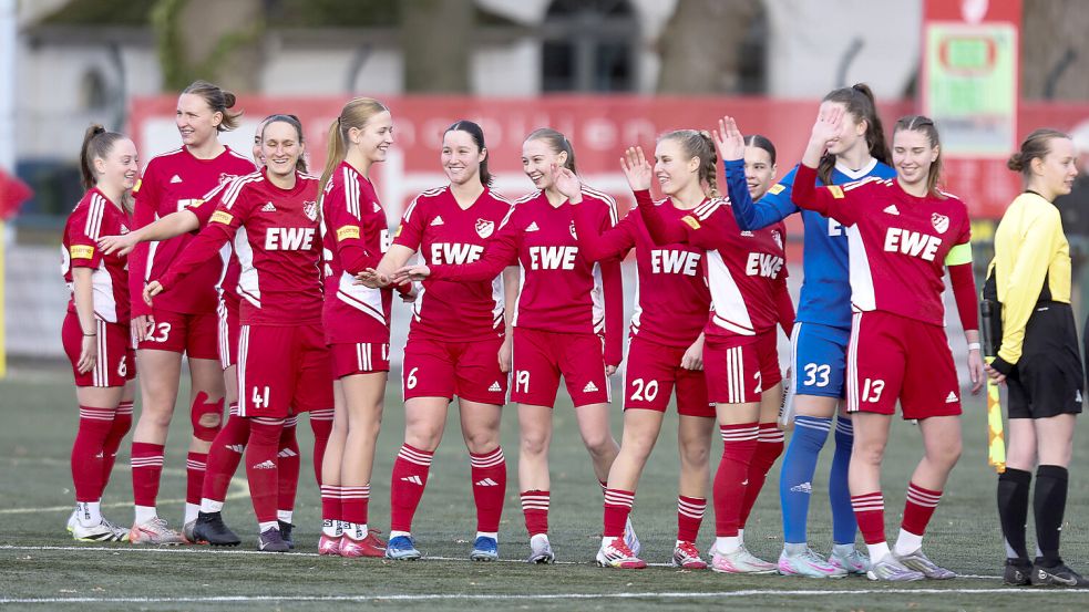 Die Frauen der SpVg Aurich mischen als Aufsteiger in der Regionalliga ganz oben mit. Foto: Jens Doden, Emden