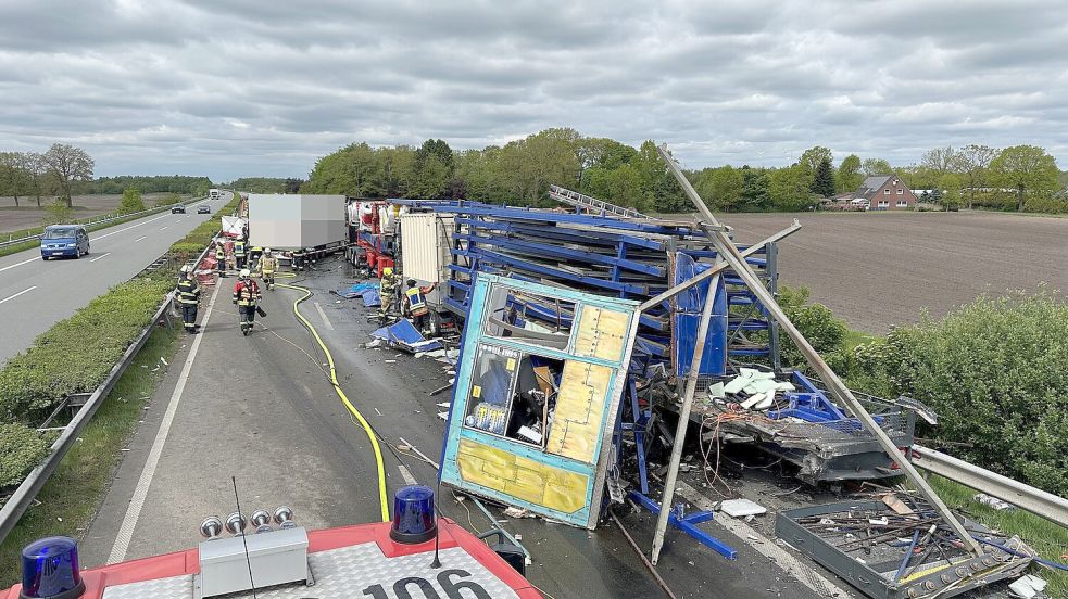 Bei einem Unfall auf der Autobahn 28 ist ein Mensch ums Leben gekommen. Foto: privat