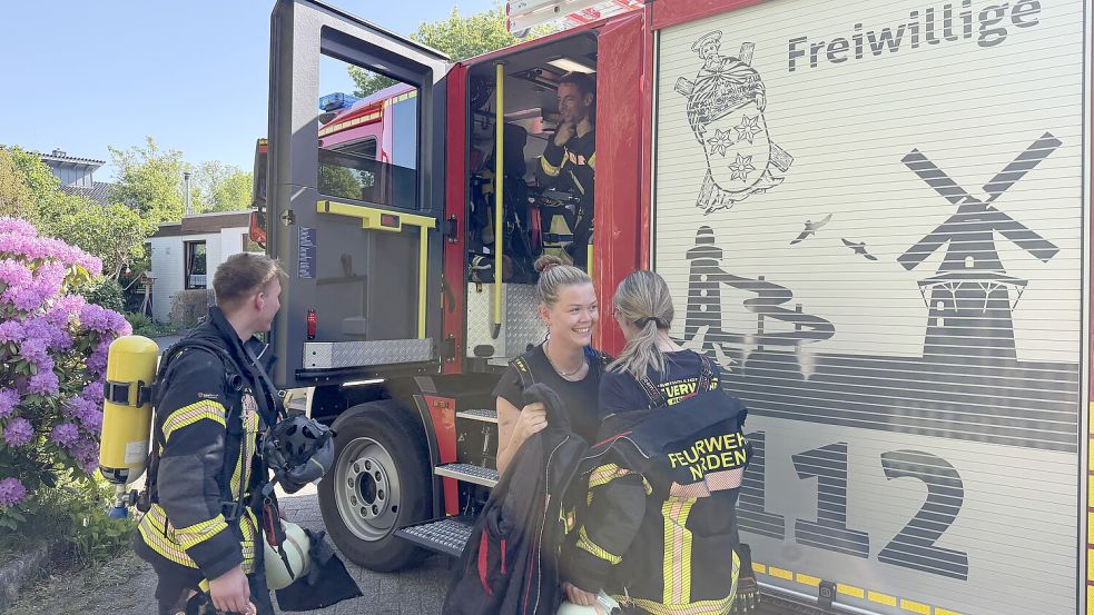 Die Freiwillige Feuerwehr Norden rückte am Pfingstmontag zu einem vermeintlichen Brand in einem Garten aus. Foto: Feuerwehr Norden/Thomas Weege