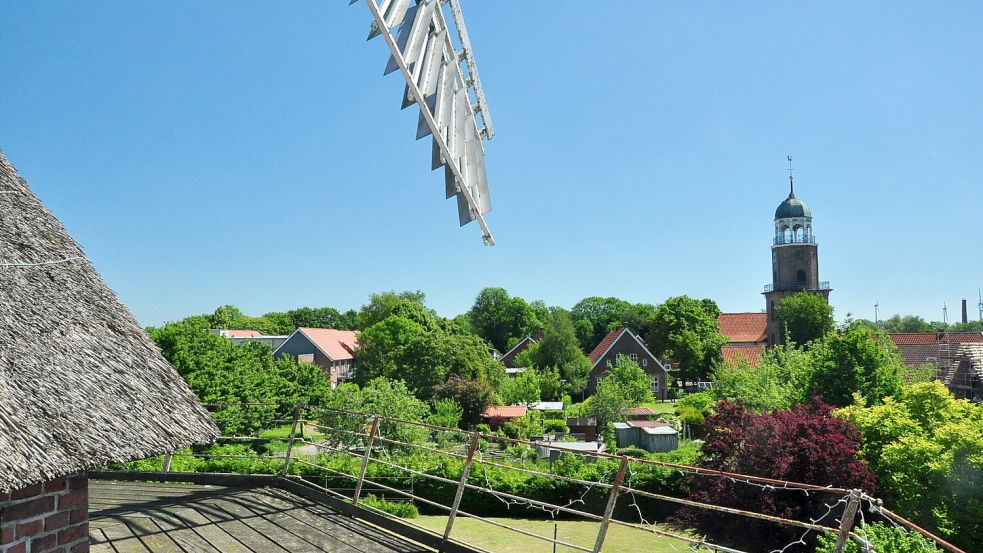 Beim Mühlentag ließ sich in luftiger Höhe auch die Aussicht genießen. Foto: Bodo Wolters
