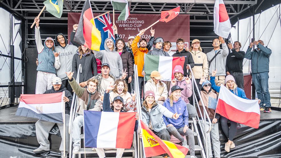 Zwölf Nationen vereint beim Kiteboarding World Cup auf Borkum. Foto: CW/Daniel Pankoke