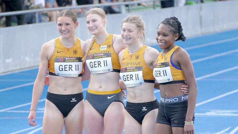 In der U20-Staffel von Deutschland II machte Amke Bolten (Zweite von rechts) ein tolles Rennen. Fotos: Privat