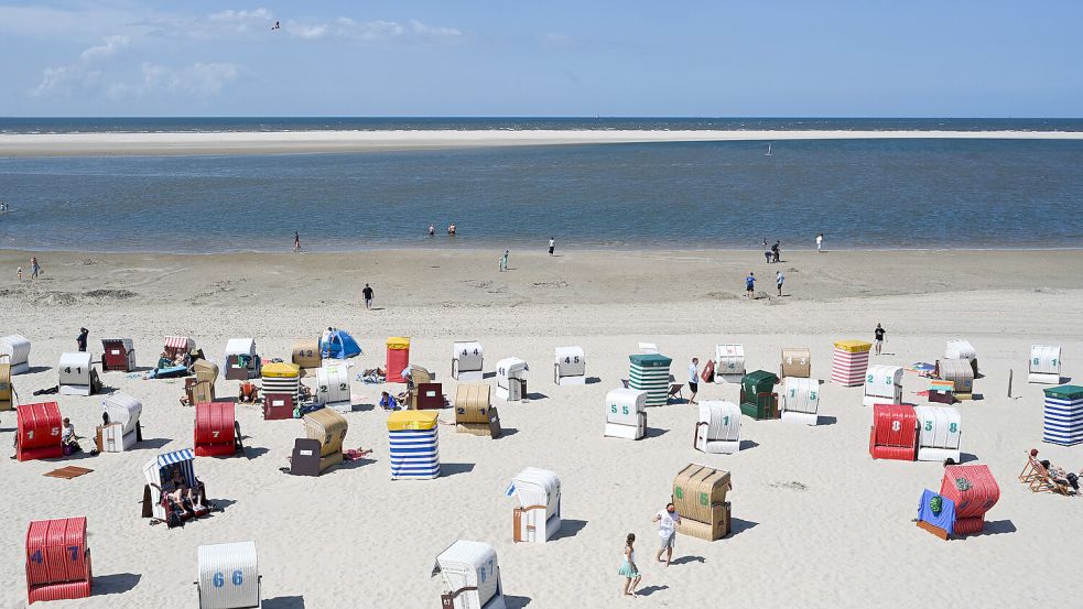 Wer noch nichts vor hat, könnte am Sonnabend an den Strand gehen – etwa auf Borkum. Foto: Lars Penning/dpa