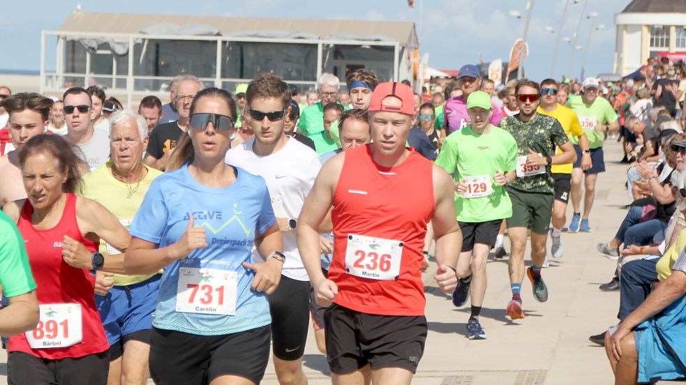 Der Borkumer Meilenlauf hat sich zu einem großen Lauf-Event entwickelt. Foto: Florian Ferber/Archiv
