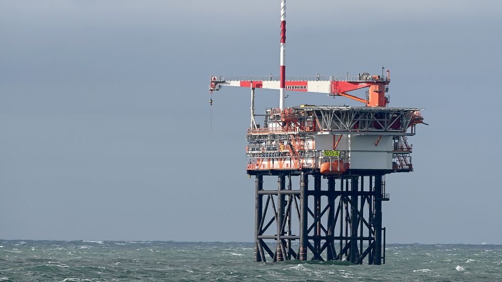 Die Gasplattform N05-A vor Borkum dürfte nicht die einzige bleiben. Foto: Lars Penning/dpa/Archiv