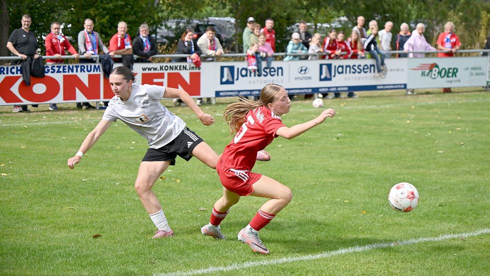 Auch in der neuen Liga ist der SV TiMoNo (rote Trikots) bislang schwer zu stoppen. Foto: Steenhoff